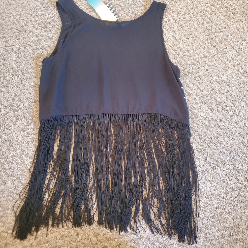 H&M rhinestone & fringe crop tank top NWT - Picture 3 of 6